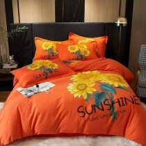 Orange and Yellow Sunflower Rustic Chic Full, Queen Bedding Sets
