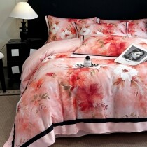 Pink Blossom Pastel Style Soft Full, Queen Size Bedding Sets