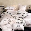 Pink and Gray Butterfly Luxury Soft Full, Queen Size Bedding Sets