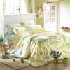 Light Yellow Green and Blue Rustic Chic Beautiful Town Full, Queen Size 100% Soft Modal Tencel Bedding Sets