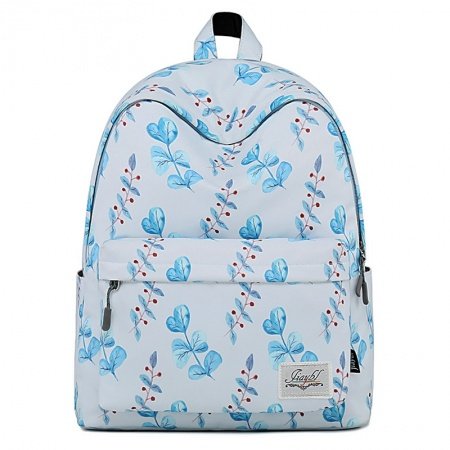 Light Gray Blue Red Canvas Junior Campus Book Bag Botanical Anti Theft Zipper Girls Preppy Style High School Backpack
