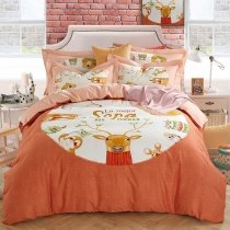 Kids Deer Squirrel and Owl Funny Animal Style Full, Queen Size Bedding Sets