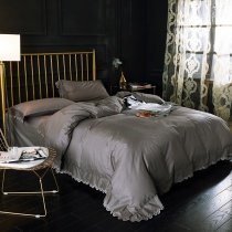 Simply Gray Scalloped Boutique Soft Full, Queen Size Bedding Sets