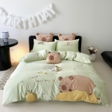 Kids Cute Animal Capybara Full, Queen Size Bedding Sets