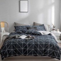 Black and White Plaid Print Vintage Simply Transitional Full, Queen Size Bedding Sets