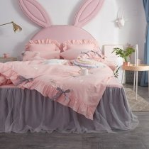 Pink Lace and Bow, Ruffle Luxury Girly Sophisticated Frilly Full, Queen Size Bedding Sets