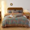 Turquoise and Brown Vintage Rustic Shabby Chic Leaf Print Full, Queen Size Bedding Sets