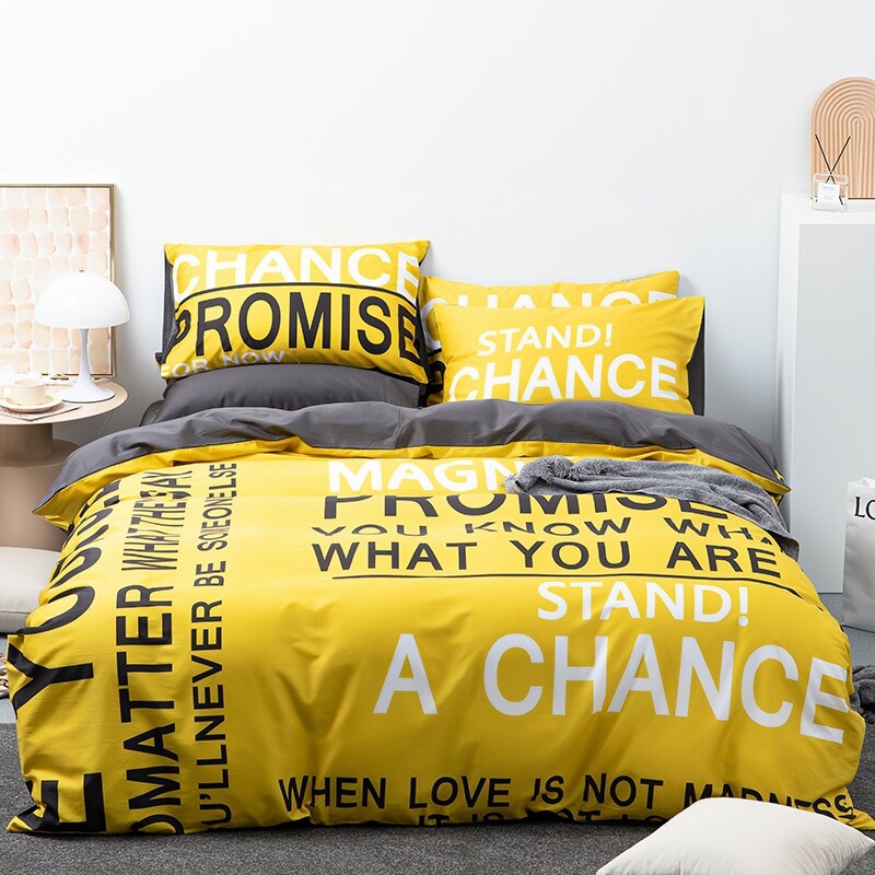 Yellow and Gray Monogrammed Hipster Twin, Full, Queen Size Bedding Sets