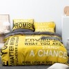 Yellow and Gray Monogrammed Hipster Twin, Full, Queen Size Bedding Sets
