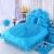 Girls Peacock Blue Rosette Pattern Waterfall Ruffle Design Feminine Feel Noble Excellence 100% Cotton Twin, Full, Queen Size Bedding Sets