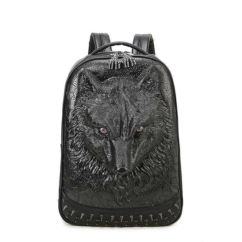 Wolf Men's W-Logo Recycled Leather Laptop Sleeve, 13L Black