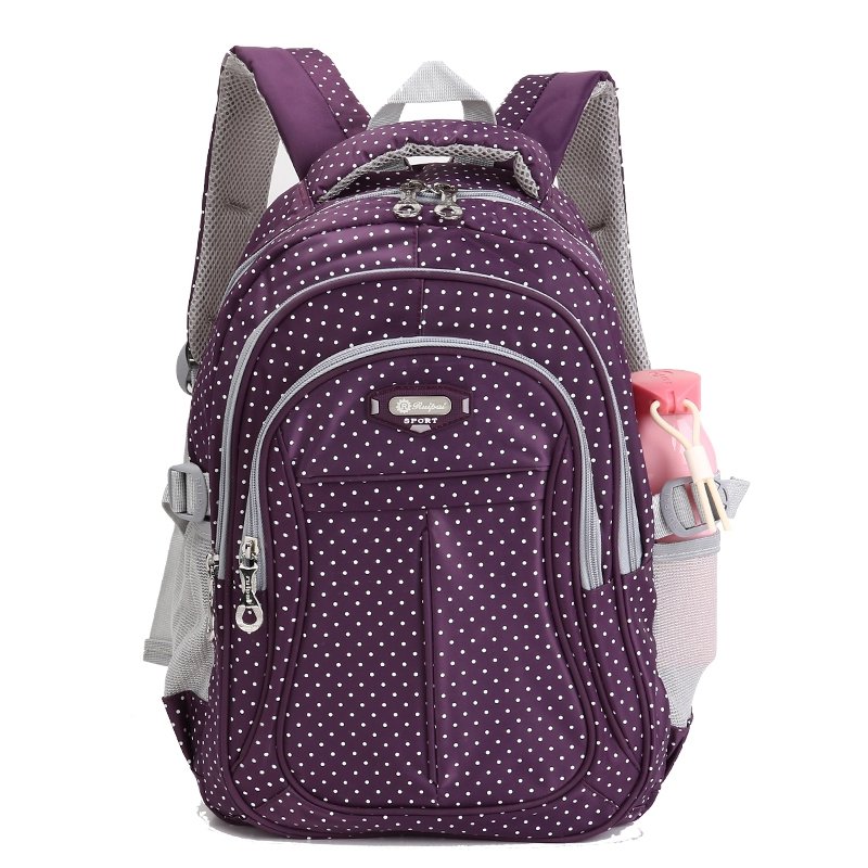 Lightweight Dark Purple and White Waterproof Nylon Women Travel ...