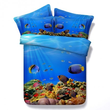 Beautiful Under Sea World Ocean Themed 3D Design Twin, Full, Queen, King Size Bedding Sets