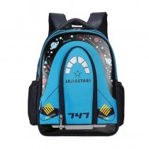 Black and Sky Blue Oxford Boys Pupil Preppy Book Bag Monogrammed Outer Space Galaxy Print School Campus Backpack