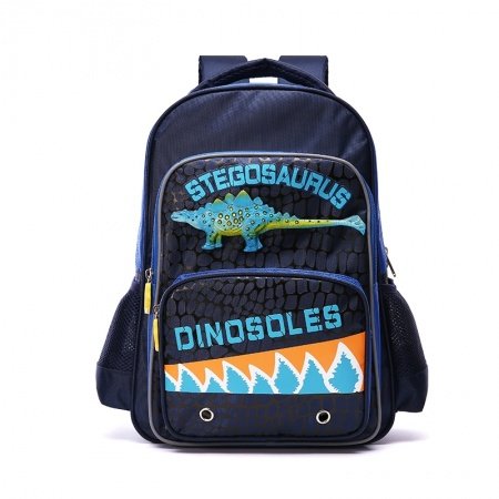 Dark Blue Aqua and Orange Oxford Boys Pupil School Book Bag Personalized Animal Dinosaur Print Campus Backpack