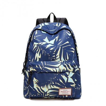 Preppy Style Polyester Junior Middle School Campus Book Bag Tropical Hawaiian Botanical Leaf Print Boys Casual Travel Backpack
