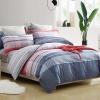 Coral Red Gray and White Glen Plaid Shabby Chic Soft Bedding Sets