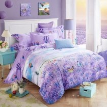 Romantic Lavender Flower Feminine Country Chic Full, Queen Size Bedding Sets