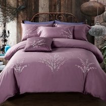 Dusty Purple Wildflower Luxury Egyptian Cotton Full, Queen Size Bedding Sets