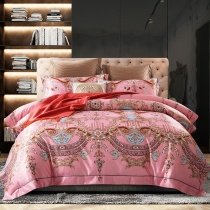 Pink and Gold Royal Bohemian Style Fancy Glam Full, Queen Size Bedding Sets