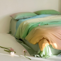 Ombre Style Unique Teal Yellow Full, Queen Size Bedding Sets