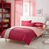 Claret-red and Pink Solid Pure Color Simply Shabby Chic Girls Bedroom Full, Queen Size Bedding Sets