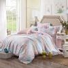 Pale Pink Light Blue and Gold Tribal Paisley Print Bohemian( BOHO ) Style Southwestern 100% Tencel Full, Queen Size Bedding Sets