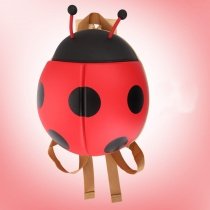 Ultra-lightweight Personalized Cute Animal Ladybug-shaped Toddler Book Bag Black Red Polka Dot Gorgeous Trendy Kids School Backpack