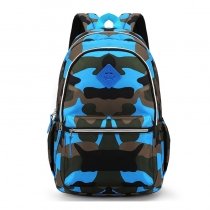Lightweight Black Blue Taupe and Dark Green Nylon Boys School Book Bag Hipster Camouflage Print Sewing Pattern Preppy Campus Backpack