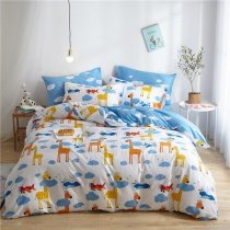 Funny Kids Cartoon Animal Giraffe Cloud Twin, Full, Queen Size Bedding Sets