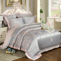 Silver Scroll Boutique Luxury Vintage Retro Full, Queen Size Bedding Sets