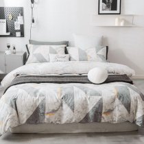 Gray and Beige Masculine Abstract Geometric Twin, Full, Queen Size Bedding