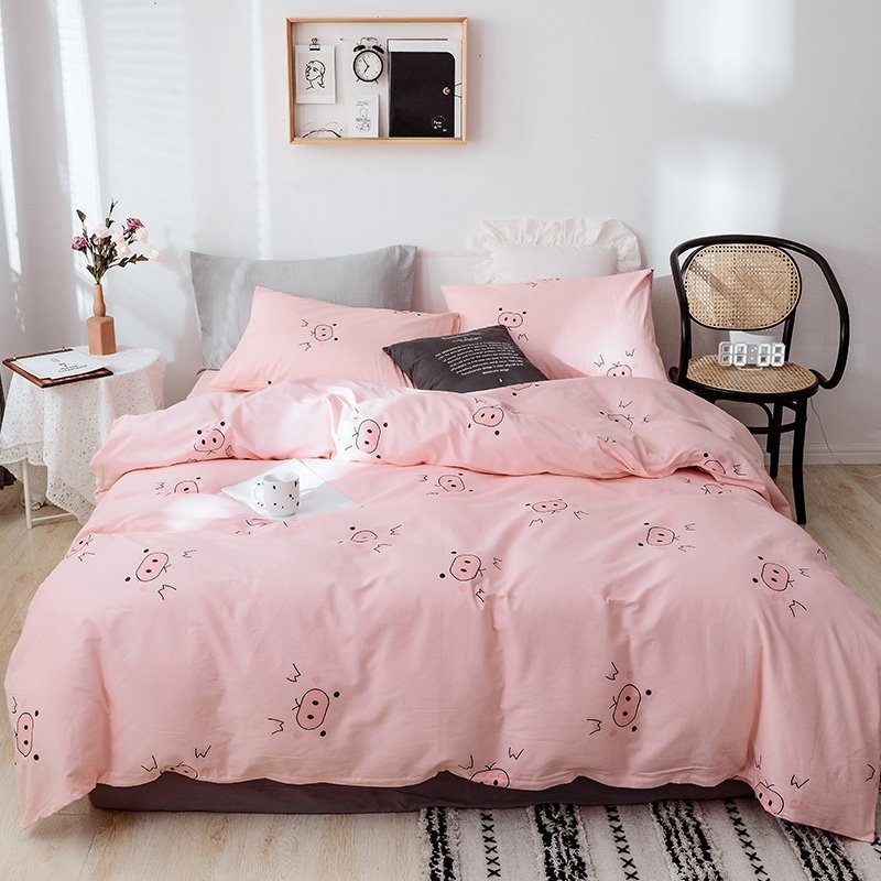 Pink Cute Pig Hipster Modern Chic Funny Twin, Full Size Bedding Sets ...