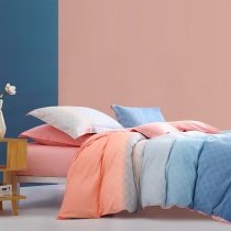 Coral and Blue Ombre Abstract Scandinavian Style Twin, Full Size Bedding Sets