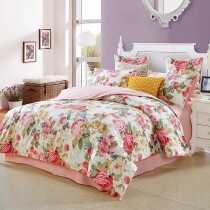 Bright Colorful Garden Flower Full, Queen Size Bedding Sets