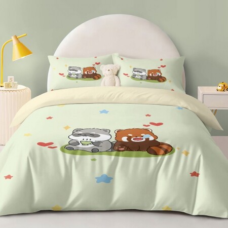 Cute Raccoon Funky Animal Kids Twin, Full Size Bedding Sets