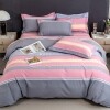 Pink and Gray Striped Pastel Twin, Full, Queen Size Bedding Sets