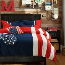 Dark Blue Red and White the Old Glory the Stars and the Stripes The American flag Print Full, Queen Size Bedding Sets