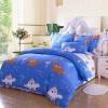 Royal Blue Orange and White Safari Animal Themed Kids Dinosaur Print with Palm Tree Full Size Bedding Sets