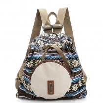Top Fashion Personalized Bohemian Canvas Lady Travel Backpack Vintage Holiday Pattern Tribal and Stripe Print School Campus Book Bag