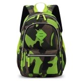 Sturdy Black Taupe and Lime Green Nylon Boys Preppy School Campus Book Bag Hipster Camouflage Print Sewing Pattern Travel Backpack
