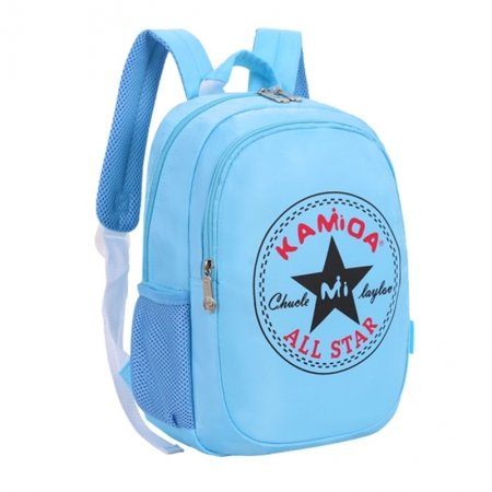 Upscale Black Red and Tiffany Blue Polyester Kids Preppy School Backpack Hipster Monogrammed Star Circle Print Pupil Campus Book Bag