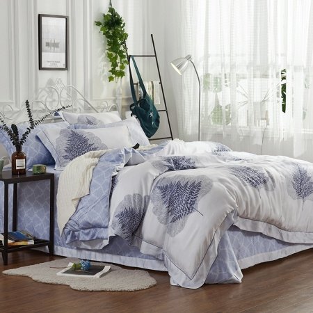 Gray and White Tree Vintage Soft Full, Queen Size Bedding Sets for Adult