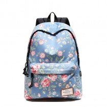 Vintage Polyester Junior Preppy Middle School Campus Book Bag Colorful Floral Print Anti Theft Women Casual Travel Backpack