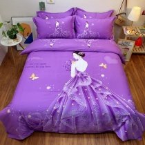 Purple Princess Elegant Trendy Cute Girls Romantic Style Full, Queen Size Bedding Sets
