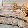 Beige Black Brown and Gray Chevron Aztec Stripe Print Vintage Bohemian Southwestern Style Twin, Full, Queen Size Bedding Sets