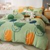 Green Orange and Teal Circle and Polka Dot Print Modern Chic Abstract Style Twin, Full, Queen Size Bedding Sets