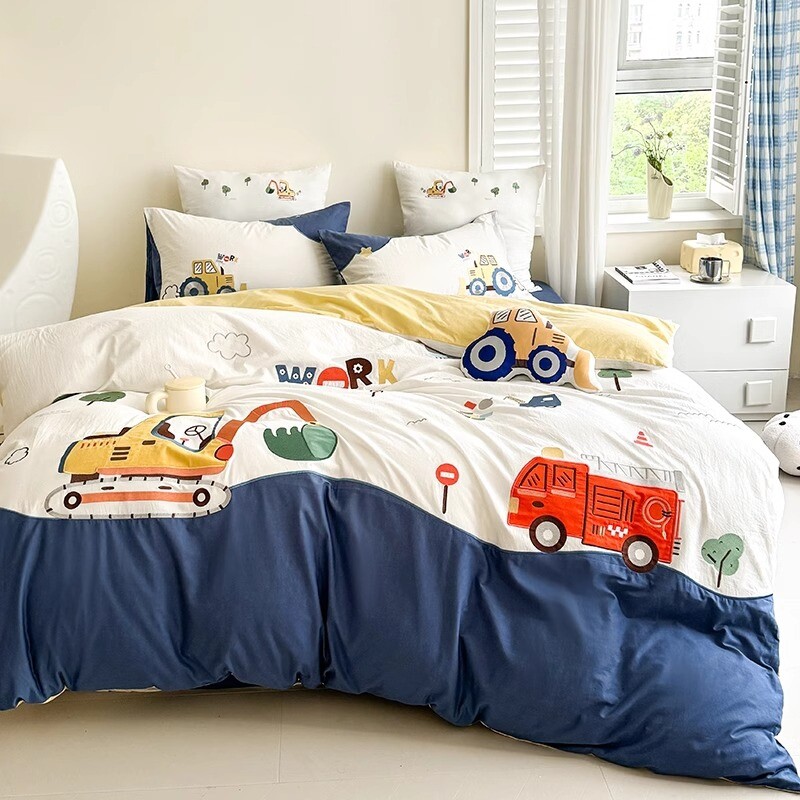 Funky Excavator Engineer Dream Twin, Full Size Bedding Sets
