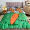 Green and Orange Carrot Funky Twin, Full, Queen Size Bedding Sets