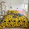Yellow and Black Polka Dot Twin, Full, Queen Size Bedding Sets